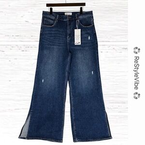 RISEN JEANS Women’s Size 2XL Denim NWT Wide Leg Style High Rise Straight Stretch